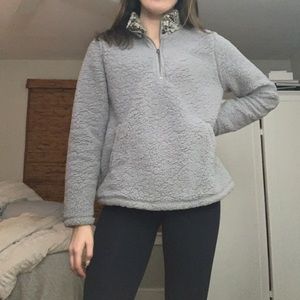 Fuzzy quarter zip